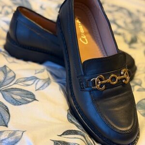 Circus by Sam Edelman Black Loafers with Gold Detail